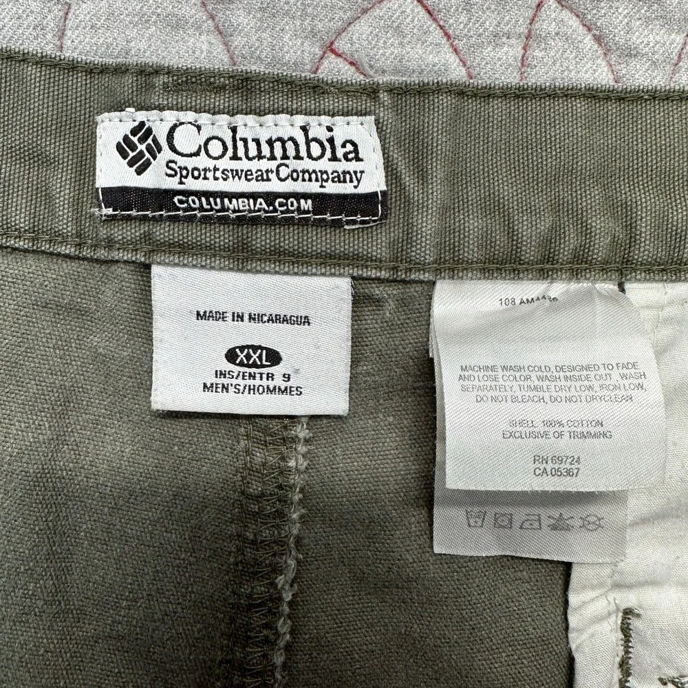 VTG Columbia Baggy Cargo Shorts Green AM4436 Cotton / Mens XXL